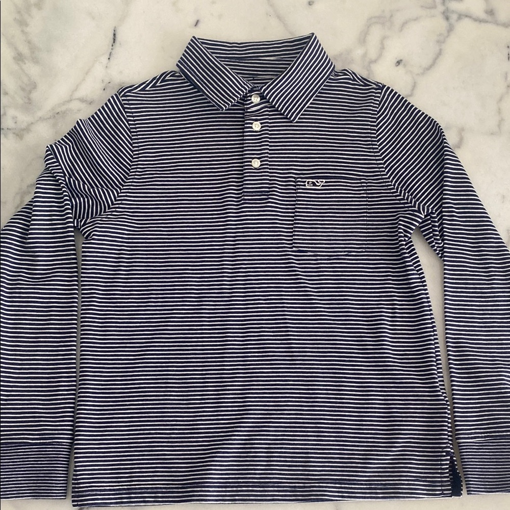 Vineyard Vines Striped Navy Kids Polo Shirt size Small